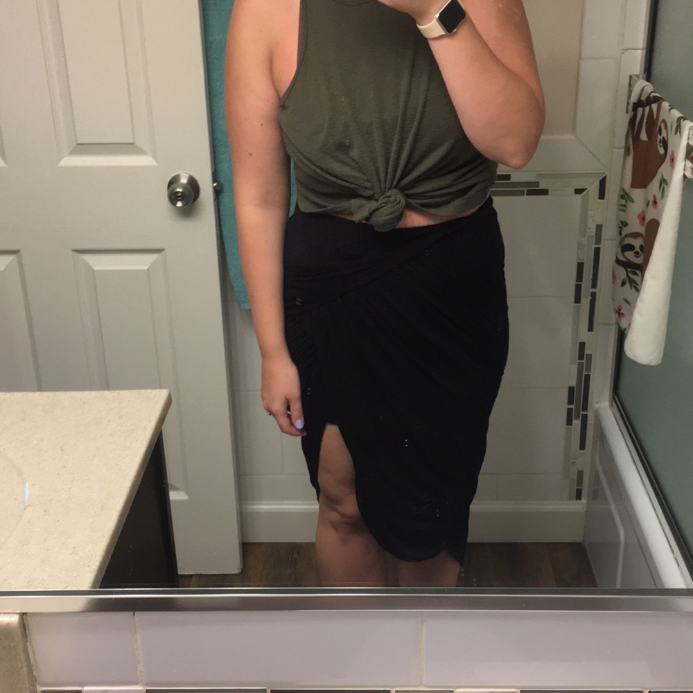 Free People stretchy cotton black skirt